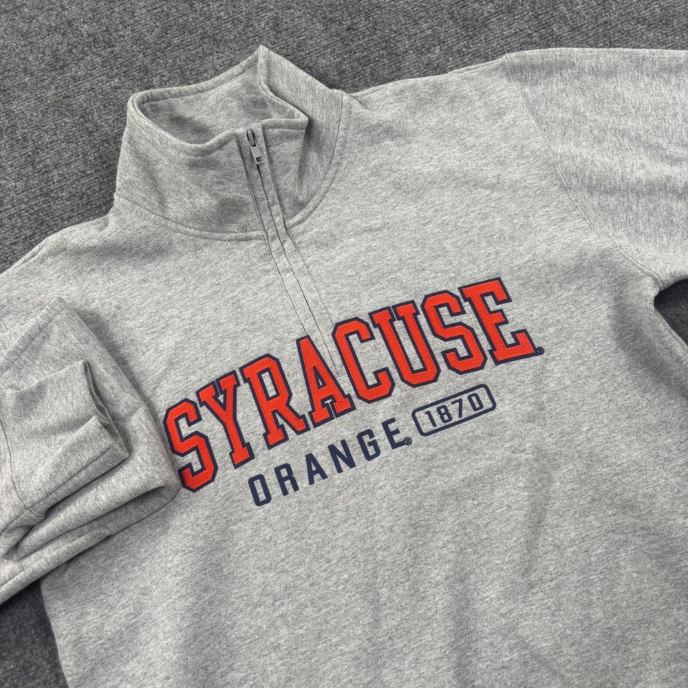 Champion Quarter Zip Sweatshirt Medium Gray Syracuse Orange NCAA Women